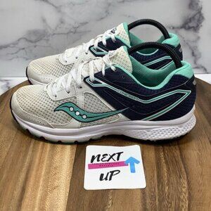 Saucony Cohesion 11 White Green Women’s Comfort Cushion Outdoor Running Shoes 10